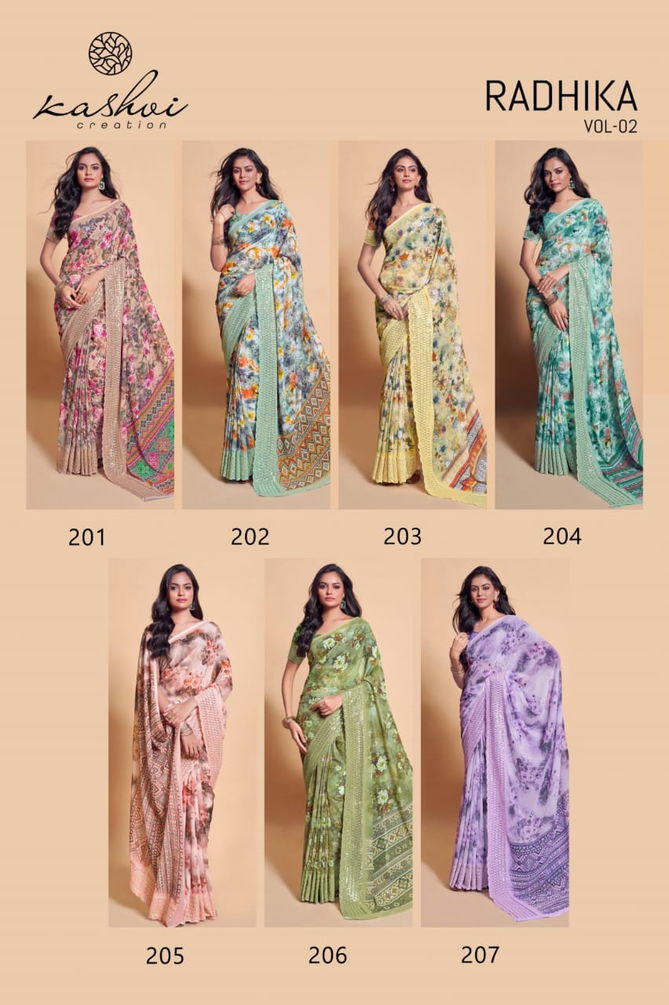 Radhika Vol 2 By Kashvi Weightless Printed Sarees Wholesale Online 